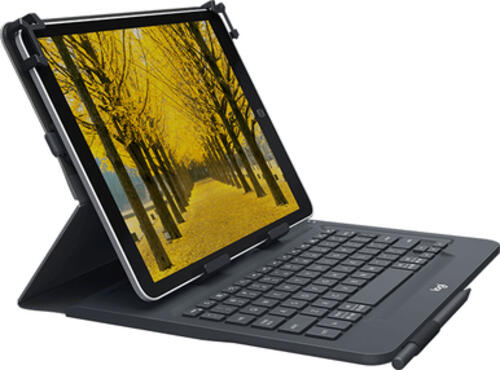 Logitech Universal Folio with integrated keyboard for 9-10 inch tablets Schwarz Bluetooth QWERTZ Deutsch