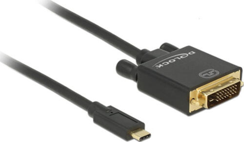 DeLOCK 2m, USB-C/DVI 24+1 USB-Grafikadapter 3840 x 2160 Pixel Schwarz