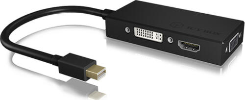 ICY BOX IB-AC1032 Mini DisplayPort DVI-D + VGA (D-Sub) + HDMI Schwarz