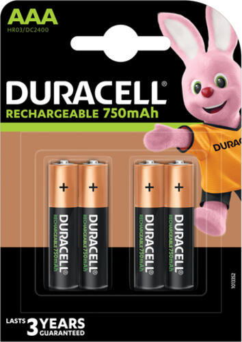 Duracell AAA (4pcs) Wiederaufladbarer Akku Nickel-Metallhydrid (NiMH)