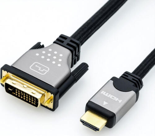 ROLINE 11.04.5874 Videokabel-Adapter 7,5 m DVI HDMI Schwarz, Silber