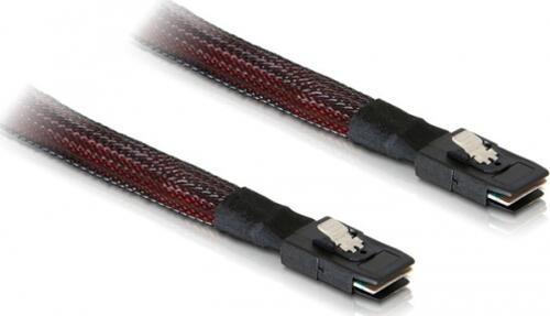 DeLOCK M/M SAS Cable 0,1 m Schwarz, Rot
