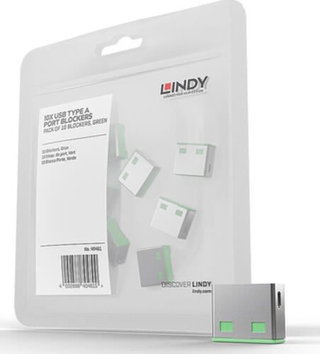 Lindy 40461 Schnittstellenblockierung USB Typ-A Grün Acrylnitril-Butadien-Styrol (ABS) 10 Stück(e)