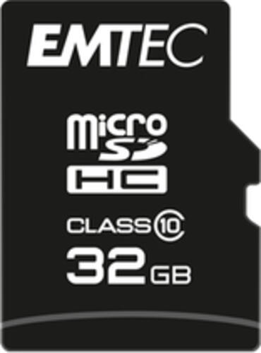 32 GB Emtec Classic microSDHC  Kit Speicherkarte, USB-A 3.0 (5Gb/s), lesen: 20MB/s, schreiben: 12MB/s