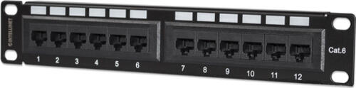 Intellinet 10 12-Port Cat6 Patchpanel, UTP, 10, 1 HE, schwarz