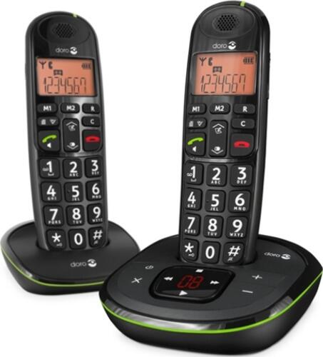 Doro PhoneEasy 105wr Duo DECT-Telefon Anrufer-Identifikation Schwarz