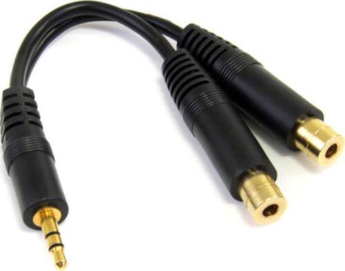 StarTech.com 15cm Stereo Splitter Kabel - 3,5mm Klinke Stecker auf 2x 3,5mm Buchse