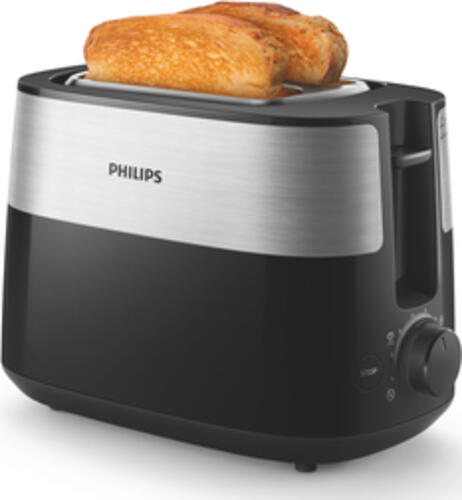 Philips Daily Collection HD2516/90 Toaster – 2 Scheiben, breite Toastkammer, Metall