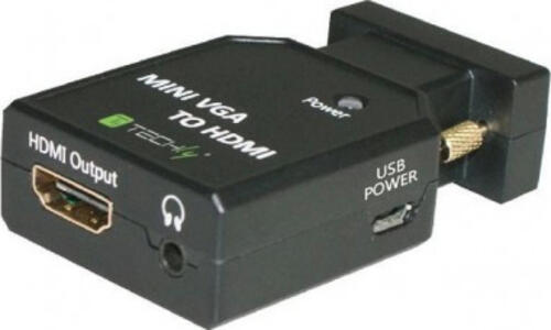 Techly IDATA-VGA-HDMINI Kabeladapter HDMI, 3.5mm Schwarz