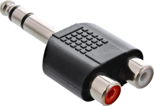 InLine Audio Adapter, 6,3mm Klinke Stecker auf 2x Cinch Buchse, Stereo