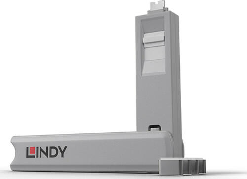 Lindy 40427 Schnittstellenblockierung Schnittstellenblockierung + Schlüssel USB Typ-C Weiß 5 Stück(e)