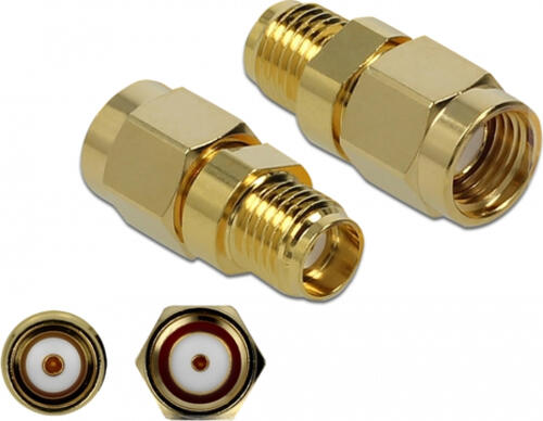 DeLOCK 89976 Kabeladapter RP-SMA SMA Gold