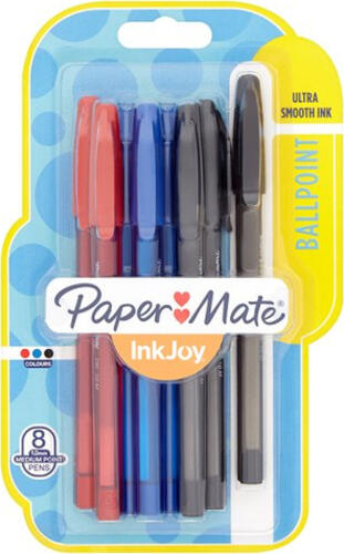 Papermate InkJoy 100 ST Schwarz, Blau, Rot Stick-Kugelschreiber Medium 8 Stück(e)