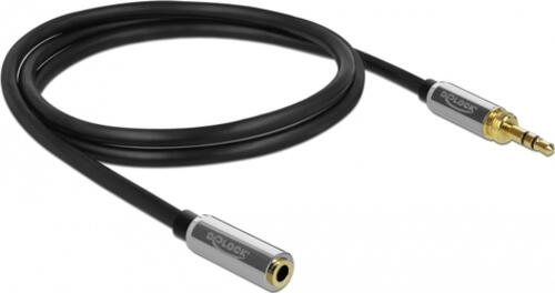 DeLOCK 85780 Audio-Kabel 1 m 3.5mm Schwarz, Grau