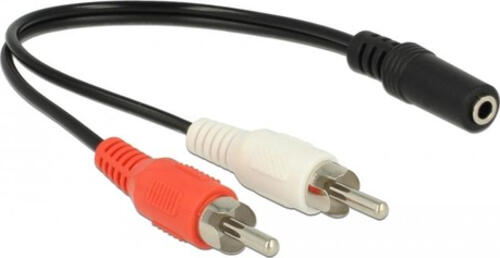 DeLOCK 85806 Audio-Kabel 0,2 m 2 x RCA 3.5mm Schwarz, Rot, Weiß