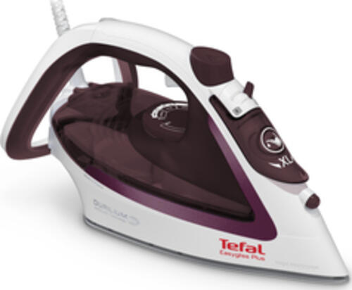 Tefal EasyGliss Plus FV5714 Bügeleisen Trocken- & Dampfbügeleisen Durilium Bügelsohle 2400 W Bordeaux, Weiß