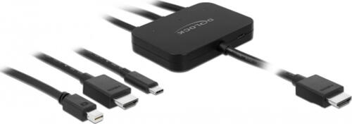 DeLOCK 85830 Videokabel-Adapter HDMI Typ A (Standard) HDMI + Mini DisplayPort + USB Type-C Schwarz