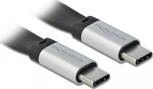 DeLOCK 85926 USB Kabel 0,22 m USB 3.2 Gen 2 (3.1 Gen 2) USB C Schwarz, Silber