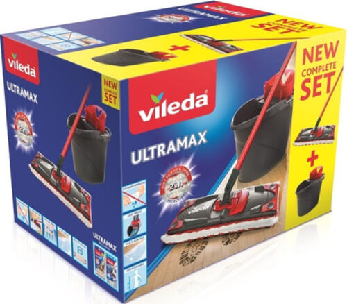 Vileda Ultramax Mop Set Mopp Trocken&Nass Schwarz, Rot