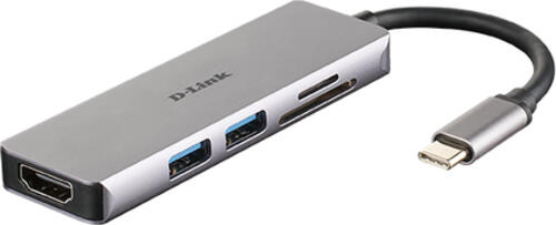 D-Link DUB-M530 laptop-dockingstation & portreplikator Kabelgebunden USB 3.2 Gen 1 (3.1 Gen 1) Type-C Aluminium, Schwarz