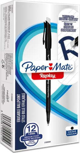 Papermate Replay Schwarz Stick-Kugelschreiber