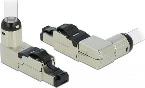 DeLOCK RJ45 Stecker feldkonfektionierbar Cat.8.1 Metall gewinkelt