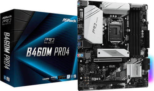 Asrock B460M Pro4 Intel B460 LGA 1200 (Socket H5) micro ATX