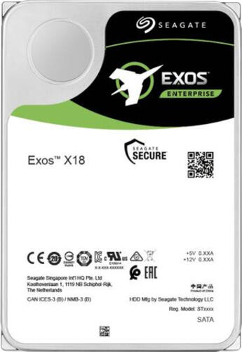 Seagate Exos X18 Interne Festplatte 16 TB 7200 RPM 256 MB 3.5 SAS