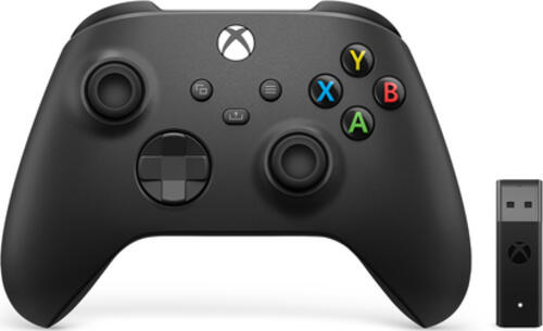 Microsoft Xbox Wireless Controller + Wireless Adapter for Windows 10 Schwarz Gamepad PC, Xbox One, Xbox One S, Xbox One X, Xbox Series S, Xbox Series X