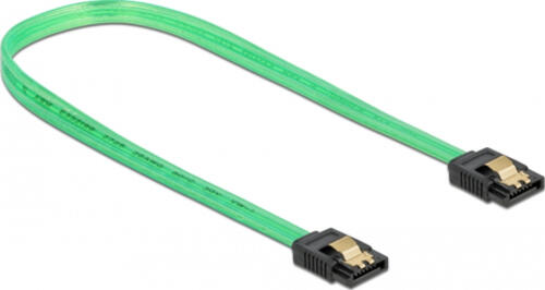 DeLOCK SATA 6 Gb/s Kabel UV Leuchteffekt grün 70 cm