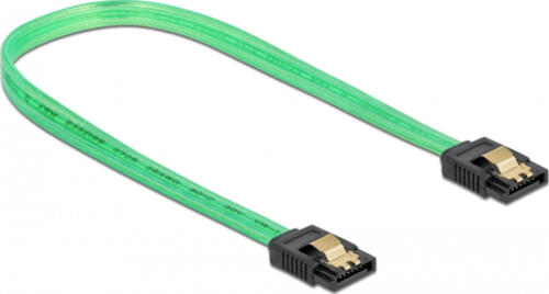 DeLOCK SATA 6 Gb/s Kabel UV Leuchteffekt grün 30 cm