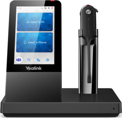 Yealink WH67 UC Kopfhörer Kabellos Ohrbügel, Kopfband, Nackenband Büro/Callcenter Bluetooth Ladestation Schwarz