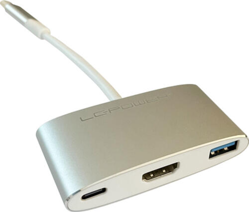 LC-Power LC-HUB-C-MULTI-4 laptop-dockingstation & portreplikator USB 3.2 Gen 1 (3.1 Gen 1) Type-C Silber, Weiß