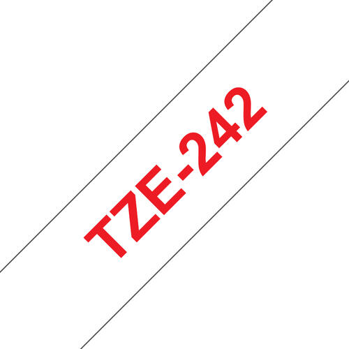 Brother TZE-242 Etiketten erstellendes Band Rot aud Weiss