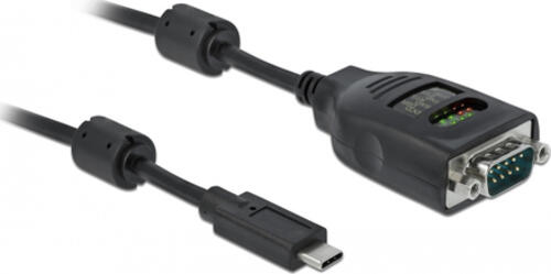 DeLOCK USB Type-C zu Seriell DB9 Adapter mit 9 LED RS-232 Tester