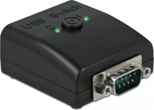 DeLOCK RS-232 Umschalter und Verteiler 1 x Seriell DB9 zu 2 x USB 2.0 Typ-B bidirektional