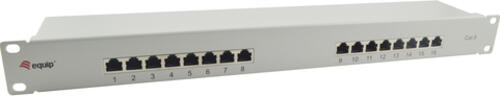 Equip 16-Port Cat.6 Ungeschirmtes Patch Panel, Hellgrau