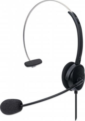 Manhattan 180498 Kopfhörer & Headset Kabelgebunden Kopfband Büro/Callcenter USB Typ-A Schwarz