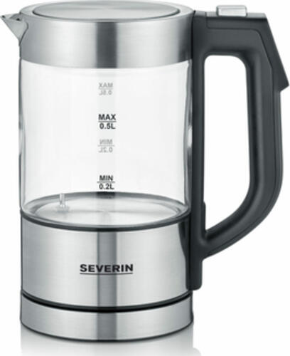 Severin WK 3458 Wasserkocher 0,5 l 1100 W Schwarz, Transparent