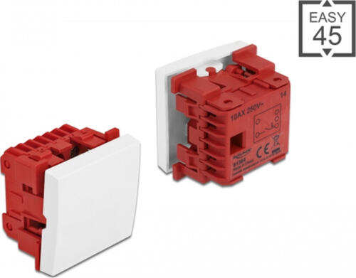 DeLOCK Easy 45 Taster 45 x 45 mm, weiß