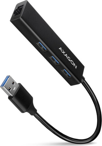 AXAGON HMA-GL3A Multiport-Hub, USB 3.0 Typ A, Gbit-LAN, 3x USB-A, microSD