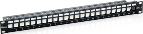 Equip 24-Port Keystone Cat.6 Geschirmtes Patch Panel, Schwarz