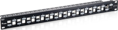 Equip 24-Port Keystone Cat.6A Geschirmtes Patch Panel, Schwarz