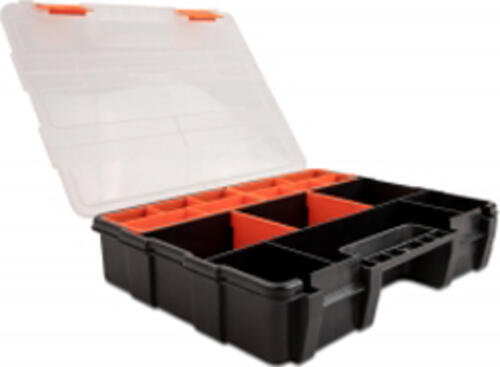 DeLOCK Sortimentsbox mit 21 Fächern 290 x 220 x 60 mm orange / schwarz