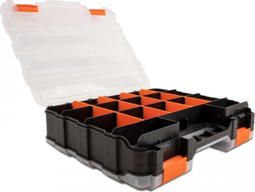 DeLOCK Sortimentsbox mit 34 Fächern 320 x 270 x 80 mm orange / schwarz