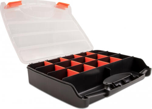 DeLOCK Sortimentsbox mit 17 Fächern 320 x 255 x 60 mm orange / schwarz