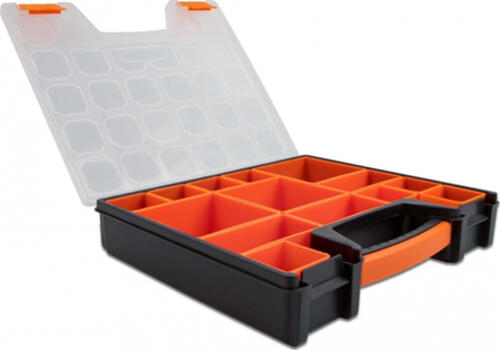 DeLOCK Sortimentsbox mit 14 Fächern 312 x 272 x 60 mm orange / schwarz