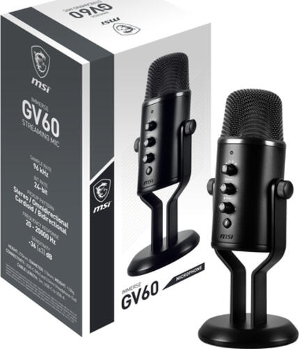 MSI IMMERSE GV60 STREAMING MIC Mikrofon Schwarz Mikrofon für Spielkonsole