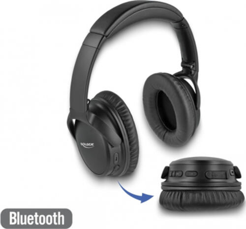 DeLOCK Bluetooth 5.0 Kopfhörer Over-Ear faltbar mit integriertem Mikrofon und intensivem Bass, bis zu 20 Stunden Laufzeit