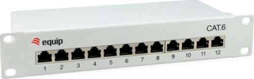 Equip 12-Port Cat.6 Geschirmtes Patch Panel, Hellgrau